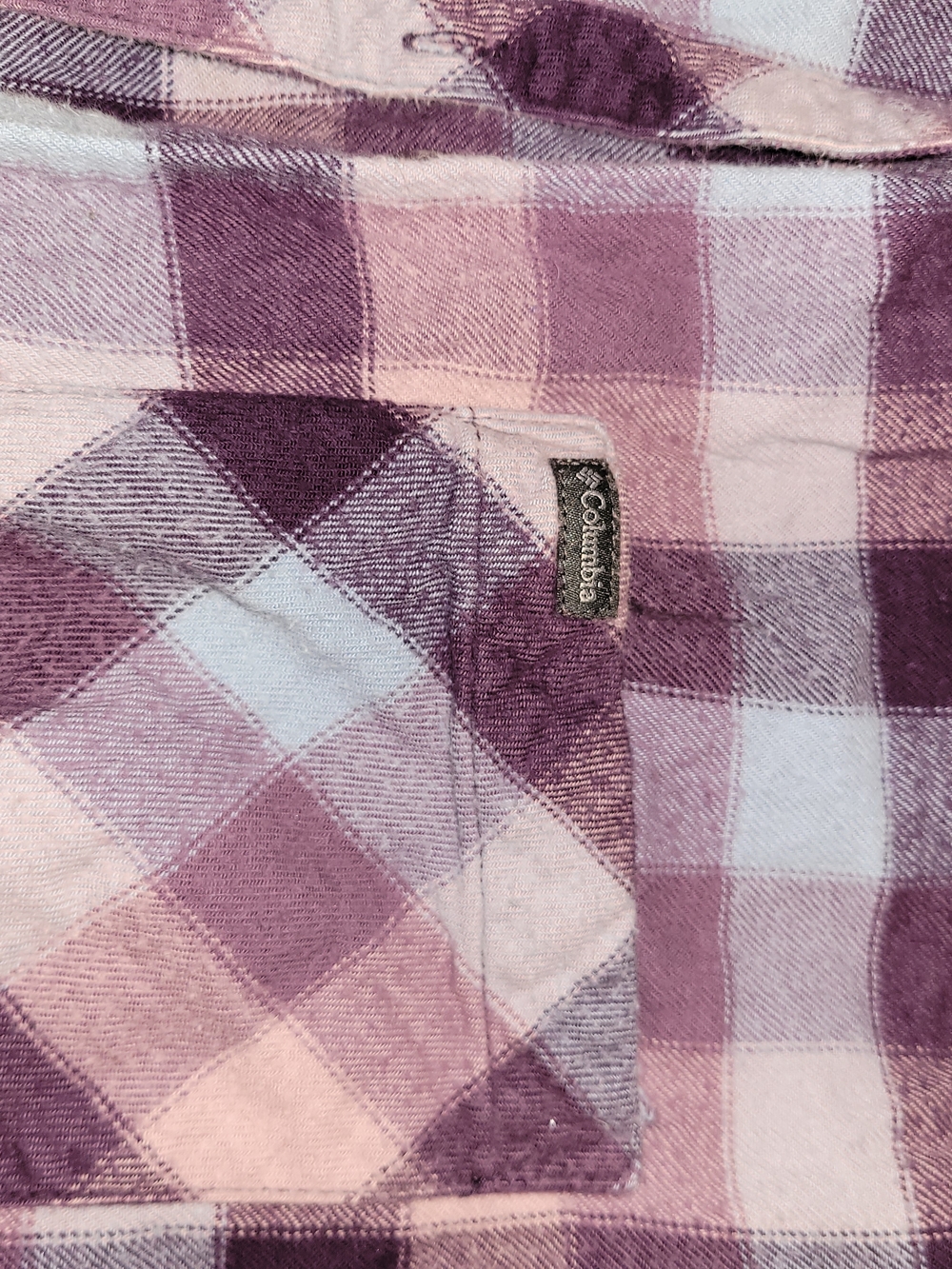 Womens Columbia Plaid Flannel Shirt - Purple - Picture 3 of 6